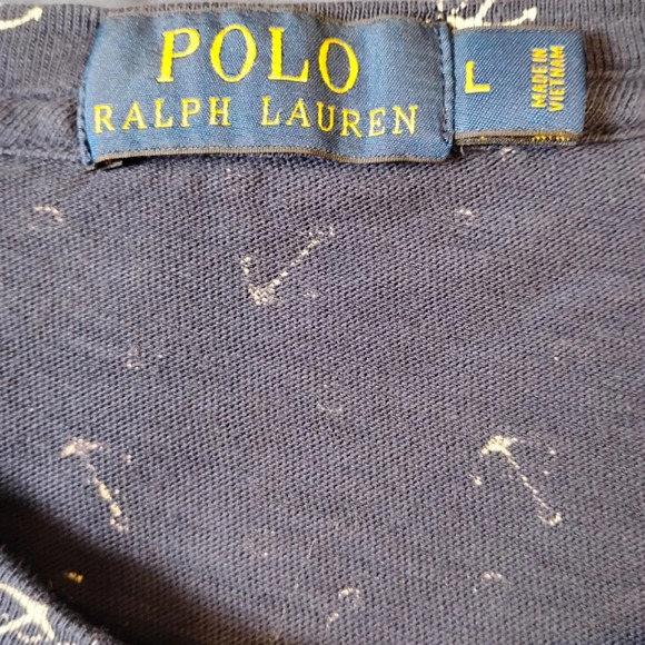 Polo Ralph Lauren Navy Blue and White Anchor T-Shirt, Large - Picture 5 of 7